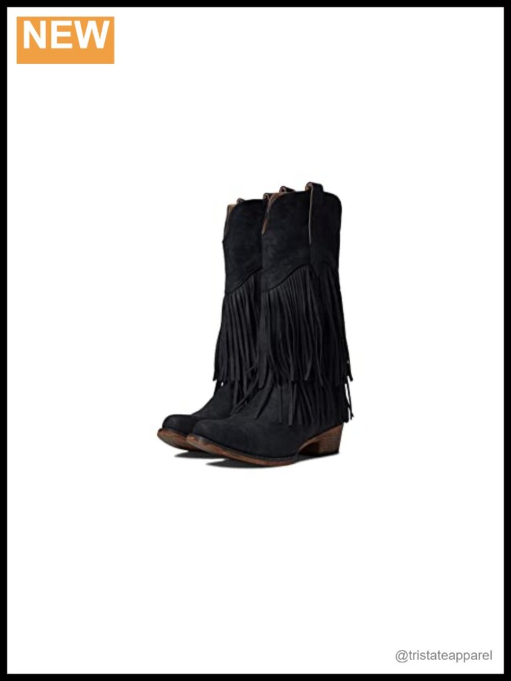 Faux Leather Snip Toe Mid Calf Equestrian Boots with Fringe Pull On